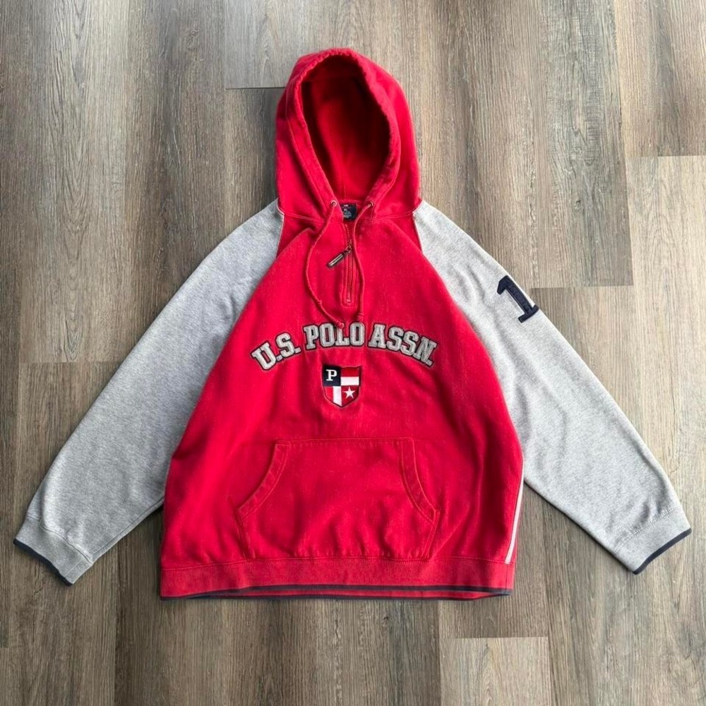 Y2K U.S. Polo Assn 1/4 Zip Hoodie (XL)